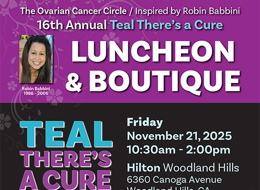 Teal There's A Cure event flyer.