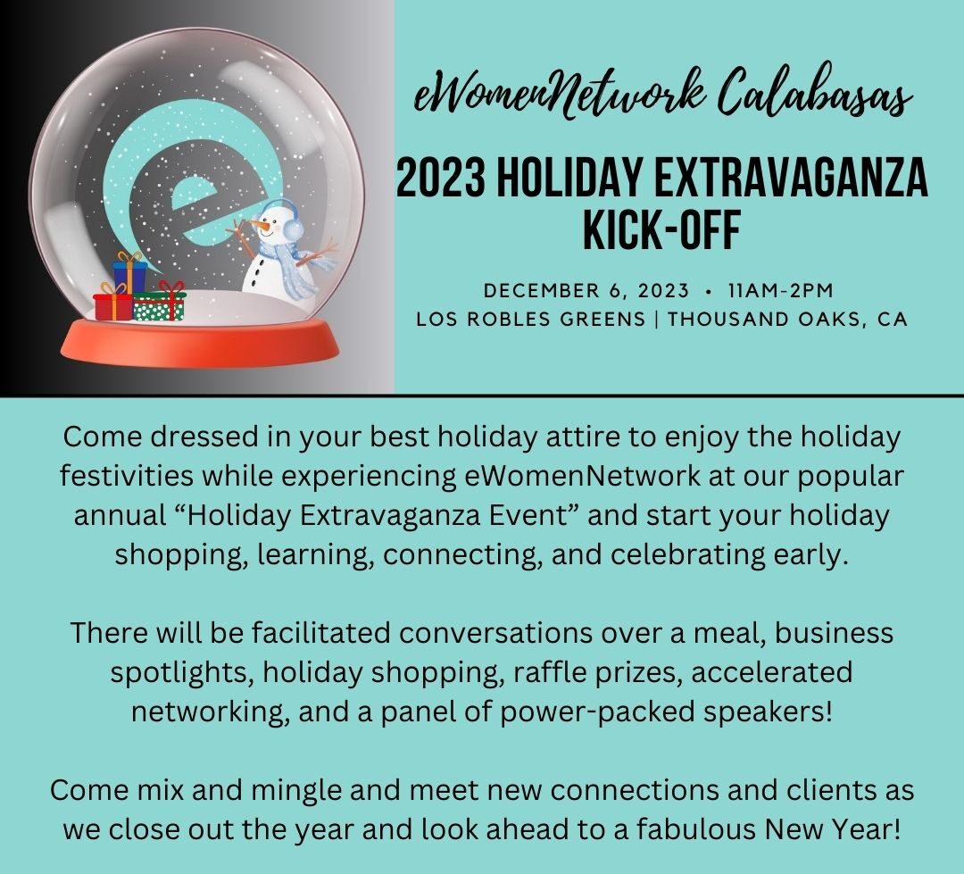 eWomenNetwork Calabasas 2023 holiday extravaganza kickoff.